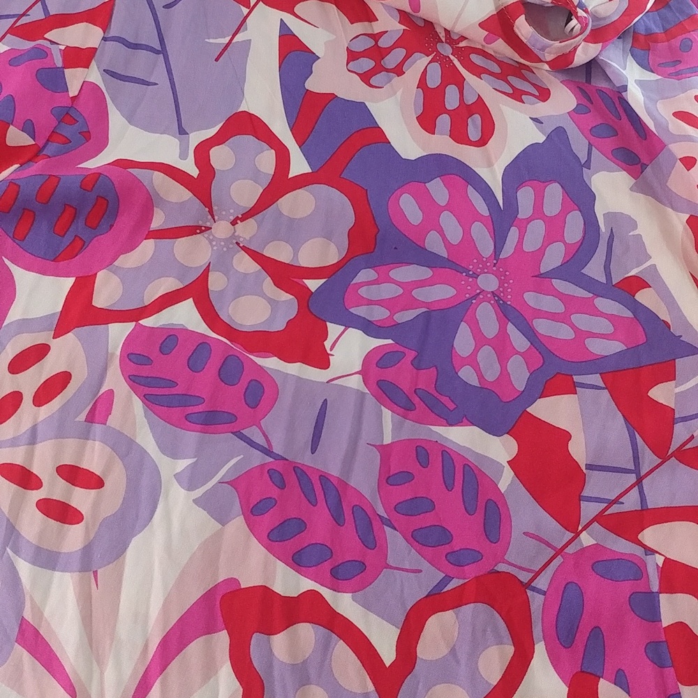 Caribbean Joe Multicolored Floral Handkerchief Hem Dress Size XL - Picture 6 of 9